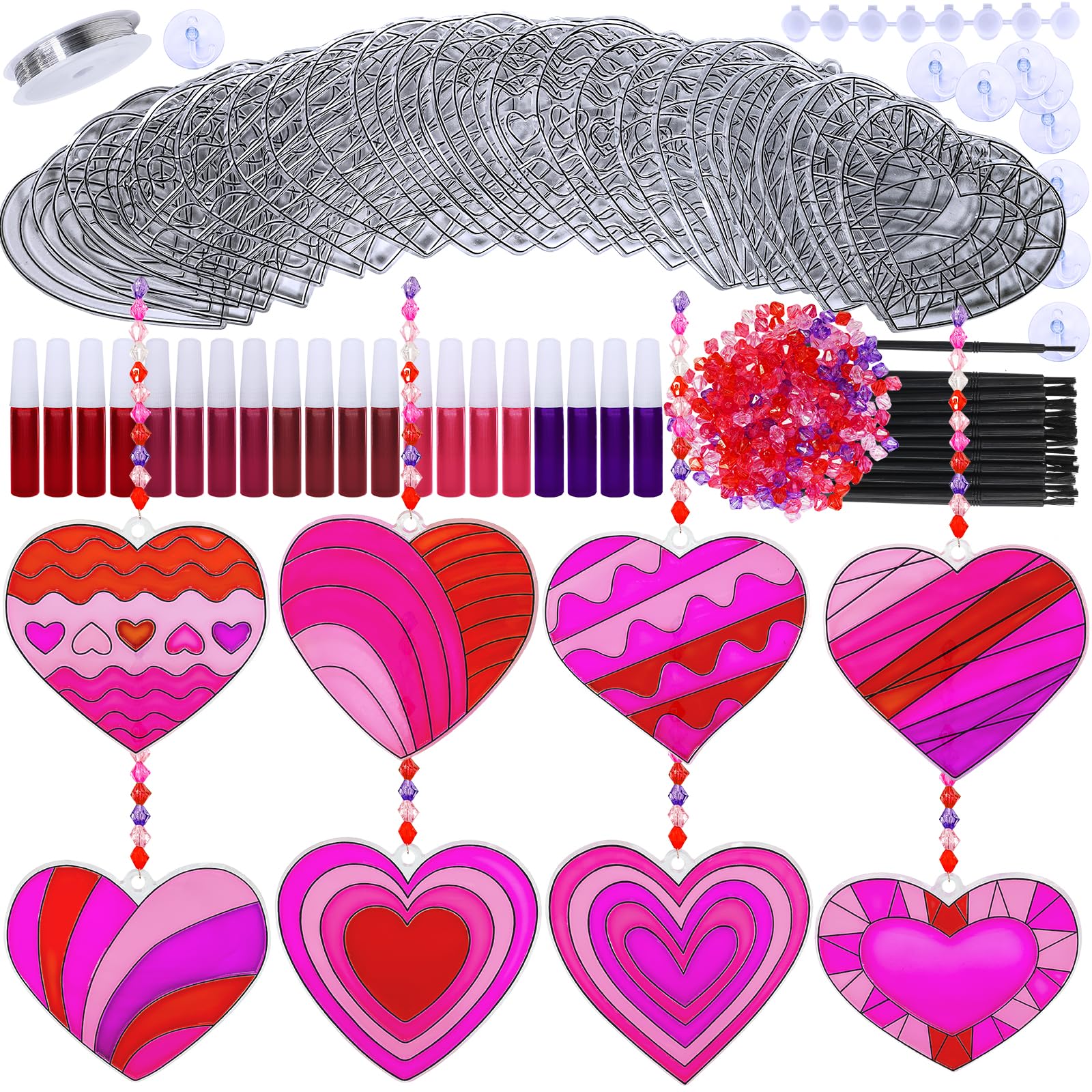 UVERworld HeartとArtデッキ Amazon.com: Winlyn 24 Sets Heart Suncatchers Ornaments Decorations